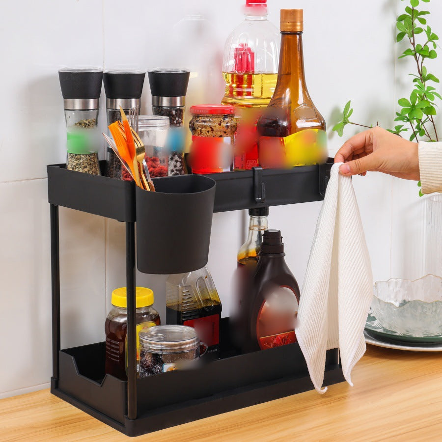 2-Layer Space Saving Organizer With Sliding Shelf