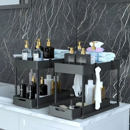 2-Layer Space Saving Organizer With Sliding Shelf