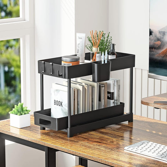 2-Layer Space Saving Organizer With Sliding Shelf