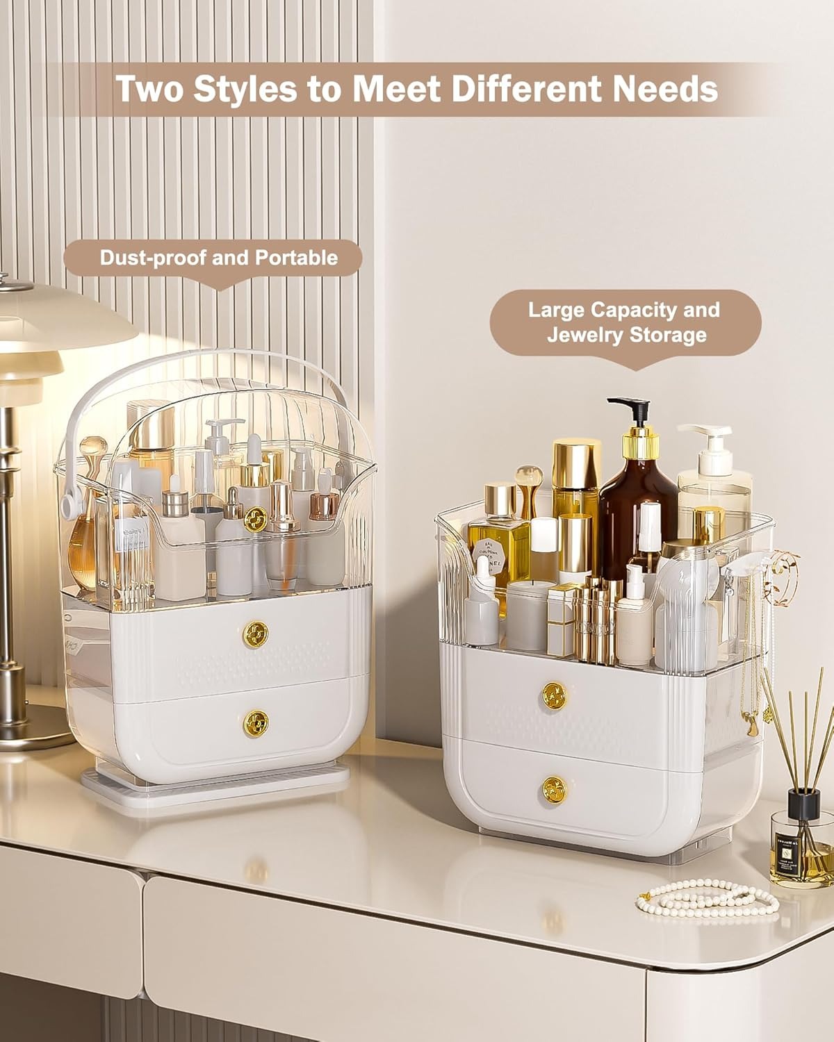 2 Drawer Premium Makeup Organizer Box